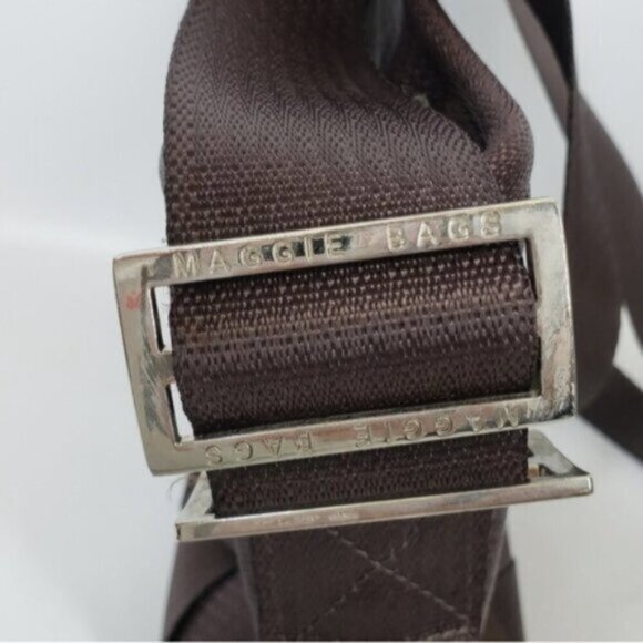 MaggieBags Brown Seatbelt Crossbody Bag Everyday Unique Recycled - Picture 9 of 16